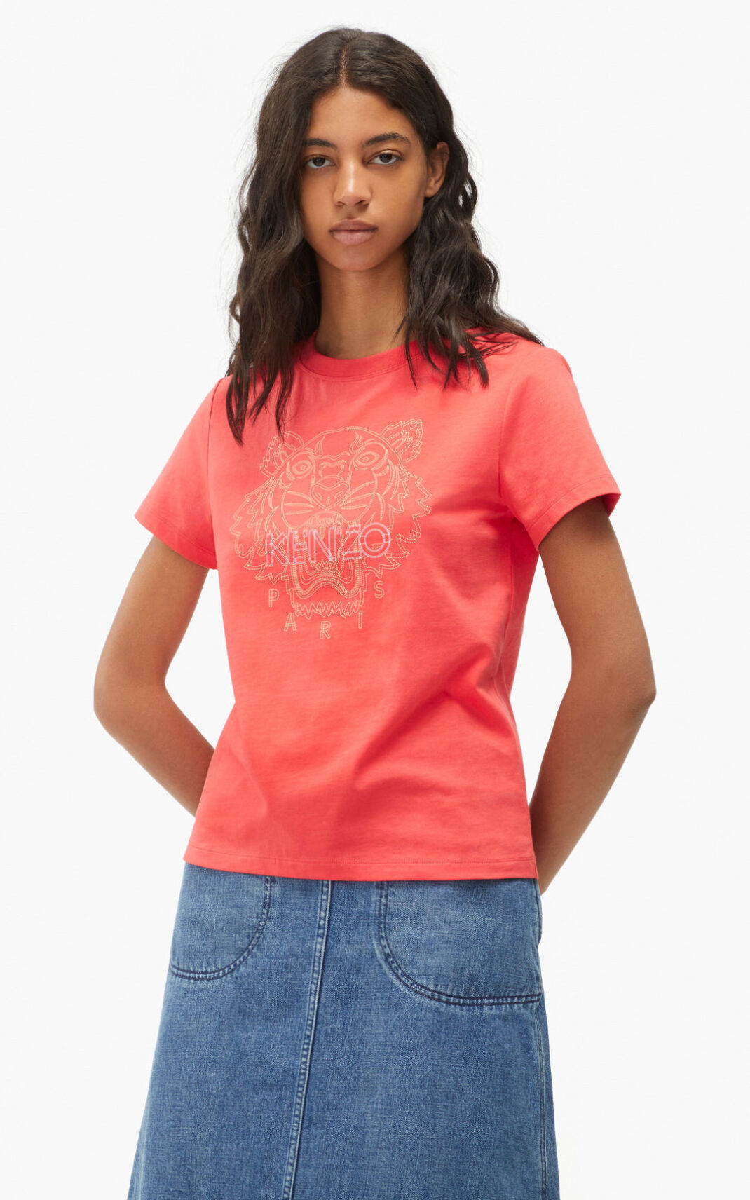 Kenzo Tiger Camisetas Mujer Rojas | 2593678-OS